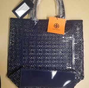 Tory Burch tote. Navy blue super satchel